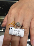 香港代购周大福专柜正品18K白色黄金扭臂四爪 钻石戒指 预定