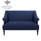 家泰勒  美式精品双人位简约风格小户型整装 布艺沙发纯色