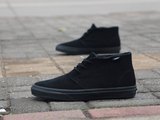 正品VANS chukka boot SK8 HI 纯色纯黑加绒保暖中帮鞋