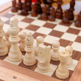 特大号成人木制国际象棋玩具二合一西洋跳棋游戏立体棋子国际跳棋