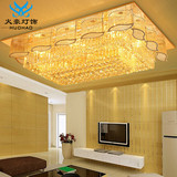 现代长方形水晶灯客厅灯吸顶灯LED现代大气金色卧室灯具欧式吊灯