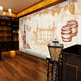 复古木纹墙纸红酒庄葡萄酒餐厅背景墙壁纸客厅咖啡厅酒吧大型壁画