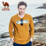 camel骆驼男装2016春季新款圆领 时尚都市个性棉质长袖T恤