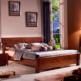 新古典现代中式全实木床婚床1.5单人床1.8米双人床经济型卧室家具