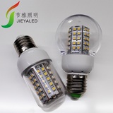 LED12V24V110V220V玉米灯泡 66珠3528玉米灯 透明PC罩LED灯泡