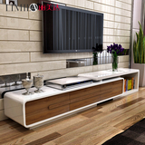 现代简约木纹烤漆电视柜 多抽屉可伸缩大小户型客厅地柜
