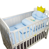 婴儿床围床上用品纯棉立体羽丝绒填充 床单被子床帏九件套可拆洗