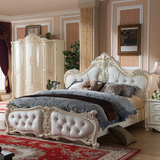 欧式床简欧实木床新古典雕花橡木1.8米双人床法式气动低箱高箱床