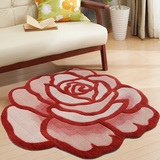加厚田园玫瑰花圆形地毯简约现代客厅卧室床前垫地垫门垫电脑椅垫