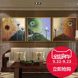 东南亚泰式手绘油画客厅装饰画卧室背景墙挂画抽象画有框壁画三联