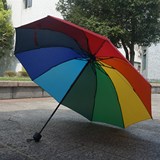 亏本包邮10骨加固创意雨伞磨砂手柄 三折伞 折叠七彩伞彩虹伞