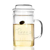 茶杯玻璃透明带盖过滤耐热花草茶普洱红茶特价大马克男士经典款