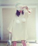 韩国百搭万搭的奶油白色羊毛毛衣裙连衣裙喇叭袖内搭单穿