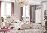 品牌简欧韩式茉莉花白1.5米公主床2.3米高三门衣柜1.2米直角书桌