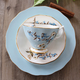 royal albert骨瓷英式下午茶陶瓷高档茶具咖啡杯碟甜品盘三件套装