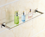 浴室挂件卫生间 单层玻璃置物架壁挂 卫浴镜前架 304不锈钢