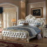 欧式床实木床法式床 简欧雕花橡木双人床新古典储物床 气动高箱床