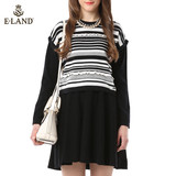 商场代购ELAND韩国衣恋15年春黑白条纹连衣裙EEOK51151A专柜正品