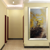 日康 赵无极抽象油画 手绘竖版走廊过道挂画有框壁画 玄关装饰画