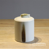 现代中式陶瓷茶叶罐带盖密封储物罐家居客厅茶几陶瓷工艺品小摆件