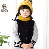 初触童装冬季加厚女童棒球服2015新款韩版儿童长袖外套时尚开衫潮