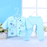 新生儿保暖衣套装春秋婴儿纯棉保暖套装长袖宝宝保暖内衣套装0-3