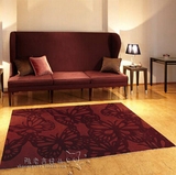 时尚欧式暗红色蝴蝶地毯客厅茶几沙发地毯卧室床边手工晴纶地毯