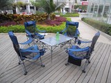 莫耐迷你铝桌五件套 户外便携野餐组合桌椅套装 可折叠餐桌椅