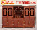 缅甸花梨红木书柜 三组合加厚独板实木书柜 红木书柜实用收藏