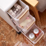 滑轮置物架超窄柜4层浴室厨房杂物 收纳柜日本塑料抽屉式进口夹缝