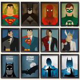 创意英雄者联盟卡通装饰画动漫海报墙画儿童房壁画挂画蝙蝠侠有框