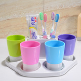 宏臣创意洗漱套装创意牙刷架挂架自动挤牙膏器刷牙杯漱口杯牙刷盒