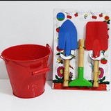 超萌外贸单儿童过家家玩具沙滩玩具一个小铁桶+3个工具 全铁制造