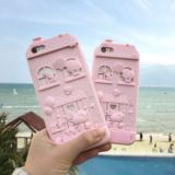 韩国东大门Kitty猫小屋粉色iPhone6s保护壳6plus包边凯蒂猫手机壳