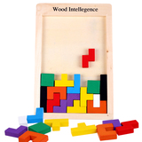 宝宝拼图拼板积木质俄罗斯方块 儿童益智力早教木制玩具