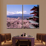 日本樱花富士山装饰画日式客厅榻榻米挂画酒吧酒楼壁画餐厅墙画