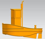 1/16小萌拖迷你工作船Q版小拖轮套材航海模型玻璃钢船模三江模型