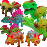 儿童卡通恐龙玩具2-3岁宝宝男孩电动会行走路发光霸王三角龙动物