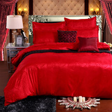 Lavandula大红结婚床上用品婚庆提花被套床单式四件套1.5/1.8m床