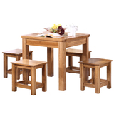 实木方桌白橡木餐桌饭桌正方形麻将桌实木桌白橡木方桌 北欧风
