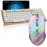 狼途ZL300机械键盘虎猫背光游戏键鼠CF LOL游戏发光悬浮机械师键?