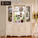 莎伦诗 欧式现代简约酒柜双门带抽描银雕花酒柜客厅装饰柜 特价