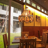 美式乡村loft复古麻绳铁艺工业吊灯个性创意咖啡厅餐厅灯新款正品
