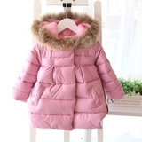 2015新款冬装童装女童加厚女宝宝皮衣棉衣外套儿童中长款棉袄棉服
