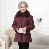 60-70-80岁中老年人女装春秋毛呢外套奶奶装老人保暖毛领呢子大衣