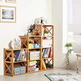 三剑楠竹组合书柜儿童书架储物柜欧式简易实木玩具收纳柜子置物架