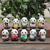 手绘陶瓷小动物 可爱套10熊猫工艺品 装饰品 小摆件 小朋友小礼物