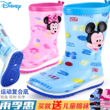 儿童雨鞋女男童迪士尼米奇冰雪中筒防滑胶鞋幼儿小孩水鞋宝宝雨靴
