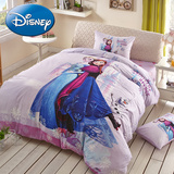 迪士尼 儿童床上用品四件套纯棉冰雪奇缘公主床单女孩卡通三件套