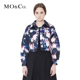 MO&Co.摩安珂女装短款开衫外套百搭长袖油印花M143COT66 moco